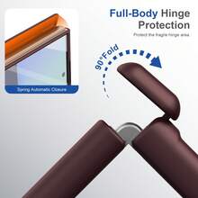 VIETAO 適用於 Galaxy Z Fold 8 Ultra 7 6 5 4 的鋼化銀河螢幕保護膜磁吸無線充電可折疊全包覆手機殼 - 酒紅色 - 查看 5