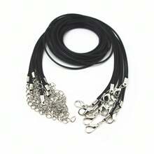 Glory Qin 10pcs Black Leather Necklace Cord Chain 1.5mm 2\ Extension Chain - 18 inch - Xem 1