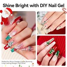 NEUZOJIT  Solid Nail Glue Gel, Super Strong&Long Lasting Soft Gel Nail Tips Glue For Acrylic Fake Nails, 3D Christmas Nail Art,Nail Gem,Soak Off UV&LED Lamp Needed,Christmas Home DIY&Salon - Nail Gel - 查看 6