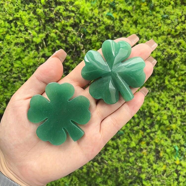 1PC Crystal Green Aventurine Four Leaf Clover Carving Crystal Crafts - Home Desktop Decorations - Mother's Day Valentine's Day St. Patrick's Day Holiday Gifts - Aventurine Four-leaf Clover - View 5