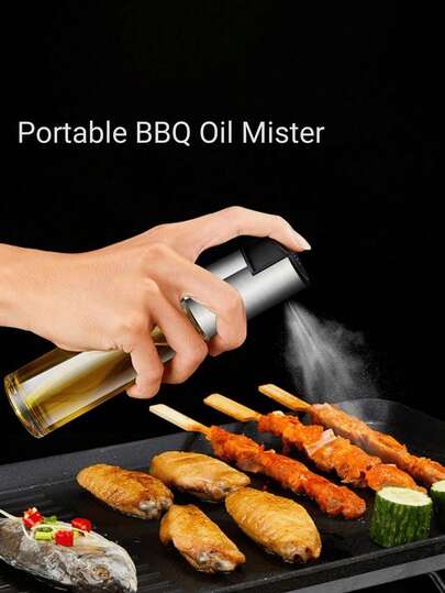1 Glass Spray Bottle, Suitable For Air Fryers, Grills, Baking And Even As A Kitchen Oil Sprayer, Less Fat And Oil, Practical And Easy To Clean, Kitchen Spray Bottle, Grill Spice Glass Bottle, Vinegar Spray Bottle, Spice Bottle, Suitable For Everyday Use