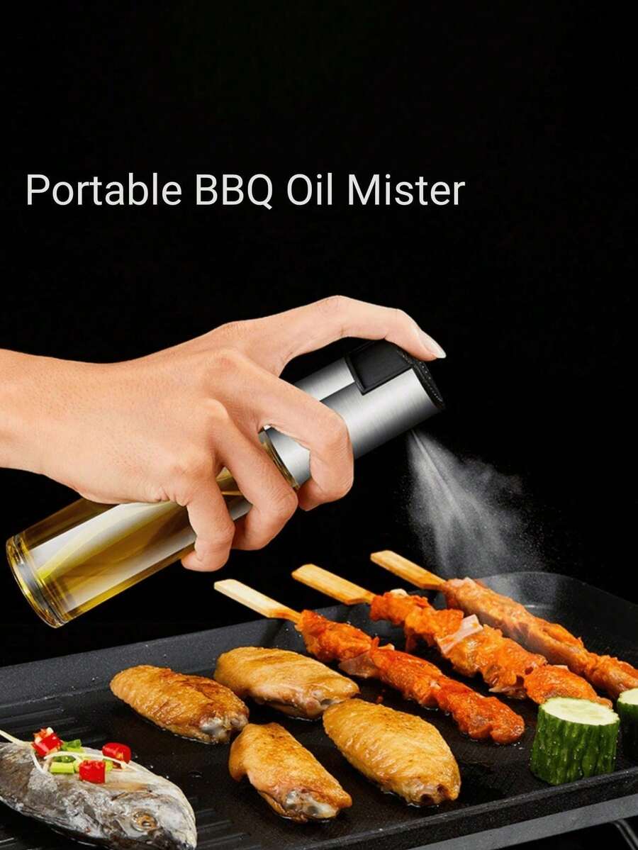 1 Glass Spray Bottle, Suitable For Air Fryers, Grills, Baking And Even As A Kitchen Oil Sprayer, Less Fat And Oil, Practical And Easy To Clean, Kitchen Spray Bottle, Grill Spice Glass Bottle, Vinegar Spray Bottle, Spice Bottle, Suitable For Everyday Use - Multicolor - View 1