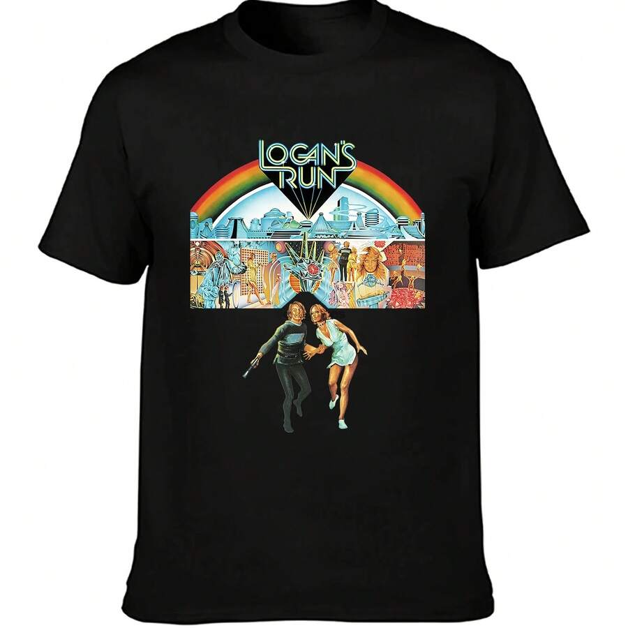 Logans Run 1976ie Poster T Shirt - Black - View 1