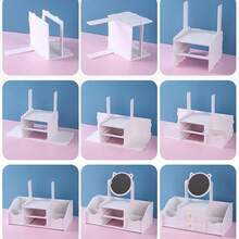 Multifunction Makeup Organizer, Jewelry Box With Drawers & Mirror For Brushes, Eyeshadow, Lipstick, Skincare Organizers Dresser, Vanity Table Cosmetic Storage, Perfect Gift For Girlfriend, Wife And Daughter - 白色 - 查看 5