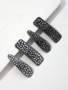 Bộ 4 kẹp tóc nữ đính đá nhiều màu sắc, thích hợp sử dụng hàng ngày và trong các dịp lễ, phụ kiện đội đầu, dự tiệc, phụ kiện tóc cho nữ, kẹp càng cua, kẹp tóc cài, kẹp tóc. - Nhiều màu - Xem 1