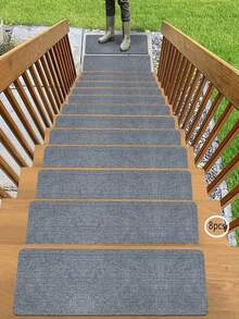 15pcs Reusable Self-Adhesive Stair Treads, Suitable For Indoor Hardwood Steps, Anti-Slip Carpet Stair Pads - Multicolor - View 15