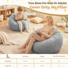 Stuffed Animal Storage Bean Bag Chair Cover For Adults No Filler Soft Comfy Velvet Beanbag Chair Cover Machine Washable Adults Bean Bag Chair With Handle For Living Room Bedroom Dark Gray#Xianjia 2026 - 深灰色 - 查看 3