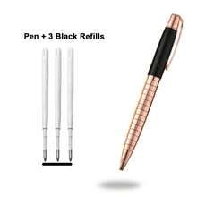 一款优雅高端的旋转圆珠笔/创意电镀雕刻中号油性笔/书写流畅/男女皆宜的奢华办公用笔/学生书法练习笔/可替换笔芯 - 筆 - 查看 11