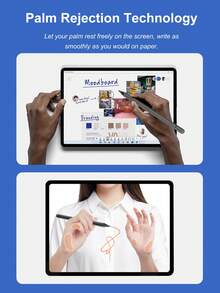 11/10/9/8/7/6 IPad, IPad Air 7/6/5/4/3, IPad Pro 13"/12.9"/11" (2018-2025), IPad Mini 7/6/5 Compatible Stylus Pen, 90mAh Battery, High Precision & Sensitivity, Rechargeable, Magnetic Body, Tilt Detection & Palm Rejection, Black - Black - View 8