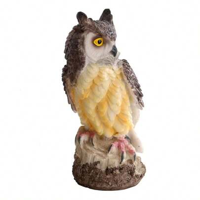 Falska hornugglestatyer, 7" hög liten uggleskulptur i harts, konstgjorda ugglefigurer för trädgården, livfulla falska utomhusugglor för prydnad, trädgård, inomhusdekor, hem