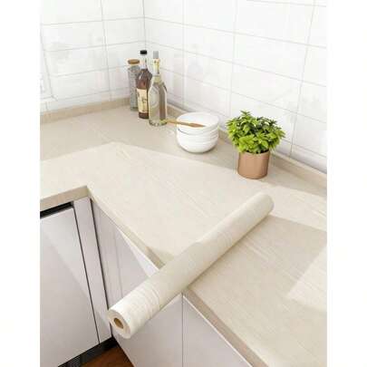 PVC Waterproof Wood Grain Renovation Sticker, Suitable For Various Stove Cabinets And Wall Decoration, Waterproof And Removable, Pattern Wallpaper Peeling And Pasting - Vinyl Material, Decorative Self-Adhesive Wallpaper - Home Renovation, Art Wall - Indoor Decorative Wallpaper, Applicable To Bedroom, Living Room, Kitchen, Desk, Wardrobe