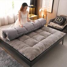 Japanese Floor Mattress, Queen Size Japanese Futon Mattress Roll Up Mattress Tatami Mat, Foldable Mattress Breathable Floor Lounger Guest Bed, Extra Thick Sleeping Pad With Non Slip Straps - Xám - Xem 9