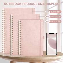 Graph Paper Notebook - Spiral Notebook Hardcover Leather Journal 140 Pages, A5 Grid Paper Notebook 5.7\ X 8.3\, 100 Gsm Thick Paper, For Schoolsss Writing Graphing Engineering, Rose Gold - A5-graphA5Graph - View 3