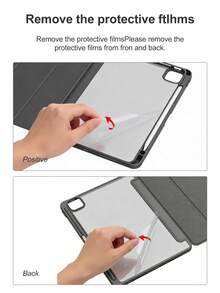 TPU 皮革翻盖保护套，兼容 iPad A16（第 11/10 代）、第 9/8/7 代（10.2 英寸）、iPad Air（10.9 英寸）、iPad Pro（11 英寸）、iPad Air（13 英寸）、iPad Pro（12.9 英寸），黑色 - 黑色 - 查看 4