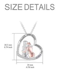 THINTIME 1 pieza Collar con colgante de corazón de mejor amigo de moda - Multicolor - Ver 4