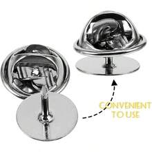 TEHAUX Juego De 50 Agujas Para Alfileres De Pin Backs 10mm Alfileres De Bloqueo Para Pasador De Corbata Broche De Soporte De Alfiler De Esmalte - 1 - Ver 4