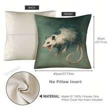 Modern Opossum Print Pillow Cover, 18x18 Inch, Farmhouse Decor With Single-Sided Animal Design, Envelope Closure & Machine Washable For Living Room, Bedroom, Sofa, Bed, Car, Bedroom Accent, Farmhouse Style, Polyester Pillowcase - 樣式 4 - 查看 7