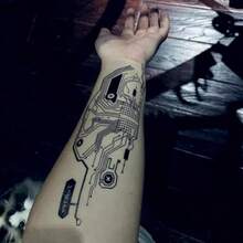 MX  4 Sheets Waterproof Temporary Tattoos Stickers Cyber Punk Artificial Intelligence Mechanical Finger Steampunk Cool Futuristic Cyberpunk Style - 龐克 - 查看 3