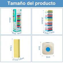 Juego De Torre Juegos de Construccion Tabla de Apilamiento con Dado Juguete Didactico Juego de Mesa Macaron-48pzsDiversión infantil, alegría, juguetes necesarios para niños - Macarrones 48 piezas - Ver 8