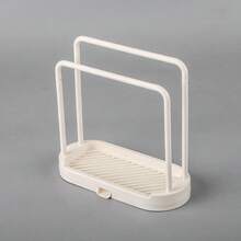 1个厨房水槽托盘收纳架，适用于海绵、抹布、碎布、刷子、百洁布等物品的收纳整理，厨房收纳整理，置物架和支架 - 彩色 - 查看 10