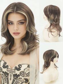 1顶女士时尚假发，带刘海，适合角色扮演、派对、日常佩戴，合成纤维，耐热 - 彩色 - 查看 8