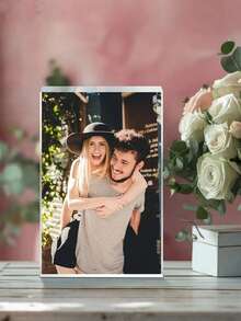 Customized Acrylic Couple Photo Brick, Personalized Acrylic Photo Decor, Can Print Your Couple Photo, Ideal Gift For Valentine's Day, Wedding, Birthday, Mother's Day, Father's Day, Anniversary, Party, Personalized Gift For Boyfriend, Girlfriend, Friends, Family, Couple Decor, Room Decor - Multicolor - View 5