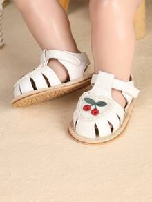 Toddler Girls' Soft Bottom Cherry Infant Shoes Hollow Out Closed Toe Sandals, Summer New Arrival 2026 - White - View 8