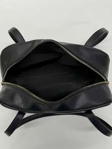 (Excluding Pendant Accessories)1pc Women's PU Leather Tote Bag Square Bag Large Capacity Oversized Scratch Resistant And Wear-Resistant Pouch For Passport Money ID Card Credit Card LightweightFor Commute/Commuting Fashion Casual Minimalist Suitable For Shopping, Commuting, Work, Dating, Shopping, Daily Travel - Black - View 5