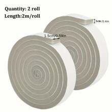 2-Roll Plastic Door And Window Sealing Strip - Noise-Proof, Windproof, Dustproof, And Waterproof Tape, 78.74x0.59 Inch High-Quality Door And Window Sealing Strip, Easy To Cut, No Tools Required, Durable Polystyrene Material, Used For Heat Insulation And Noise Reduction, Suitable For Home Decor, Living Room, Bedroom, Bathroom, And Kitchen. - Black - View 9