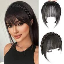 Front Hair Bangs Fringe Hair Extensions Headband, Synthetic Hair Bangs Headband For Women, Props Decoration-Cosplay/Wedding Photo/Party