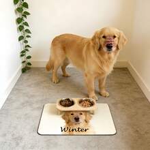 1 Peça Tapete Personalizado para Ração de Animais de Estimação, Tapete para Ração com Foto e Nome Personalizado de Animal de Estimação, Tapete Personalizado para Tigela de Cachorro/Gato, Design com Foto e Nome, Tapete para Refeição de Animais de Estimação para Amantes de Cachorros, Perfeito para o Dia dos Namorados e Ocasiões Especiais - Multicolorido - Visão 5