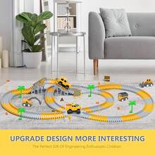 Build & Race Your Own Track! DIY Race Car Set For Kids 3+ | Includes 5 Toy Cars, Creative Construction Play | Perfect Birthday Gift For Boys And Girls - Yellow - View 9