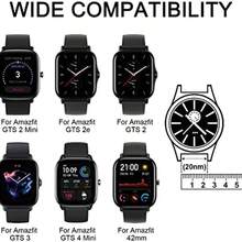 IEOVIEE Correa para Amazfit GTS y Bip - Pack de 3 Pulseras de Repuesto de Silicona Ajustable 20mm - Compatible con GTS 2 Mini/2/2e/3/4/4 Mini, Bip/Lite/U/U Pro/3/3 Pro - negro + morado ahumado + luz de estrella + 20 mm - Ver 9