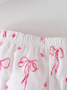 2pcs Baby Girls Cute Fresh Suspender Top + Shorts Set, Casual & Summer Outfit - White - View 8