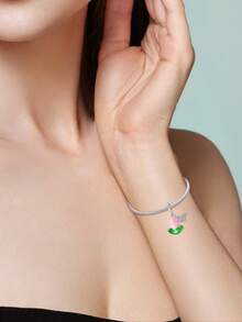 Dijes de flores plateadas con baño de plata para San Valentín, con diseños de lavanda, cactus, rosa, tulipán y girasol. Colgantes de esmalte ajustables de plantas para hacer pulseras, collares, joyería para bodas, fiestas y uso diario. Accesorios románticos para manualidades - Multicolor - Ver 8