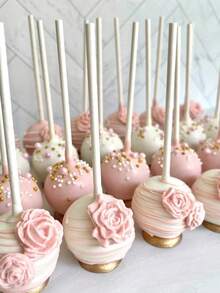 100pcs White Paper Lollipop Sticks, Baking DIY Handmade Starry Cake Decor Paper Sticks, Suitable For Kitchen, Salad, Candy Decoration, Also Applicable For Birthday Party, Valentine's Day, Graduation, Wedding And Other Occasions - Multicolor - View 1