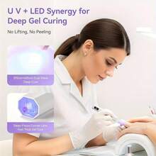 HYUNDAI Lampada portatile per polimerizzazione gel per unghie, essiccatore per unghie, lampada essiccatrice per unghie mini USB, lampada UV LED a batteria 180mAh, adatta per polimerizzare tutti i gel per unghie, adatta per nail salon domestici - Bianco - Visualizzare 5