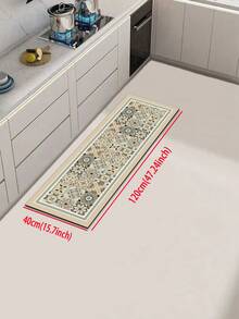 1pc Simple Style Silicone Kitchen Mat With Light-Colored Block Print Design, Soft Luxury Anti-Fatigue Kitchen Carpet With Cushioning, Water-Absorbent, Quick-Drying And Non-Slip Properties, Suitable For Kitchen, Bathroom, Entryway, Laundry Room, Etc. ,Room Decor - Multicolor - View 13