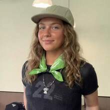 Pañuelo de algodón con estampado de flores de 22"x22" para múltiples usos, como diadema - Mariposa verde - Ver 7