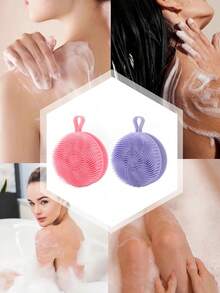 1pc Silicone Bath Brush, Exfoliating Sponge And Body Cleansing Brush, Soft And Skin-Friendly,And Cleansing The Skin - Provides A Soft And Gentle Massage For Rejuvenated Skin - Ideal For Bathroom Use.