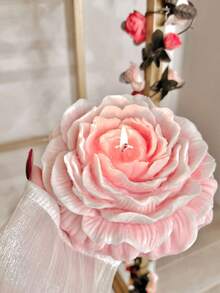 1pc Peony Flower Silicone Mold, Suitable For DIY Candle Mold, Creative Handicraft Mold - Grey - View 4