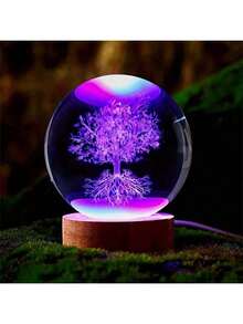 1pc Exquisite Dragon Crystal Ball Night Light, With USB Base, 8.0cm/5.99cm Crystal Ball Lamp, Decorative Gift Suitable For All - Multicolor - View 2