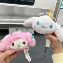 SANRIO 官方三丽鸥角色毛绒钥匙扣 - MyMelody、Cinnamoroll 头像造型中号毛绒钥匙扣 - 可爱卡通背包/包包挂饰，柔软毛绒钥匙扣，适合学生、女性和粉丝 - 生日、情人节、复活节、母亲节、感恩节、圣诞节和新年等节日的精美收藏礼物，完美的三丽鸥动漫包包配饰和毛绒玩偶收藏品 - 彩色 - 查看 1