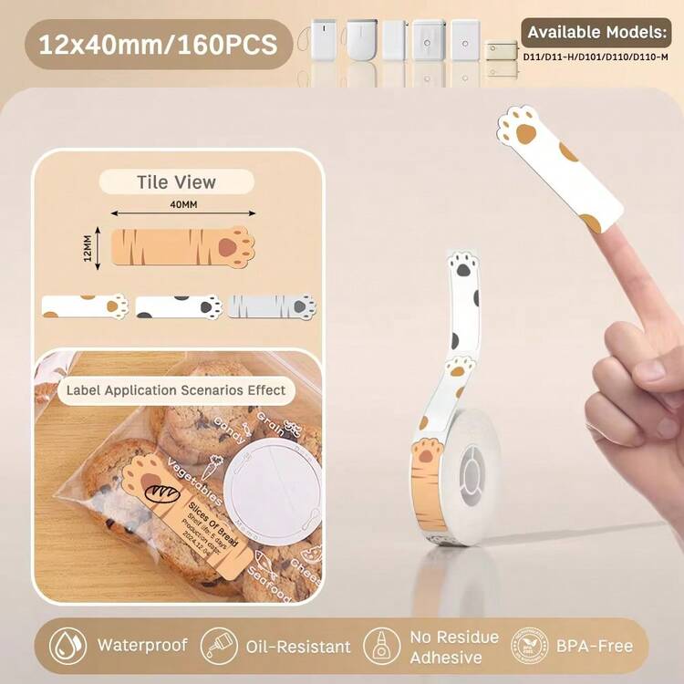 Niimbot White/Cable/Round/Transparent Thermal Label Stickers, Waterproof UV Paper, Suitable For D11 D110 Mini Printer Label Maker - Multicolor - View 16