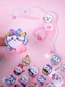 可爱贴纸，创意高档Usaqi Xiaoba DIY手册装饰贴纸，卡通贴纸，水杯装饰贴纸，儿童贴纸，礼物装饰贴纸（部分款式可能存在色差，随机发货） - 彩色 - 查看 5