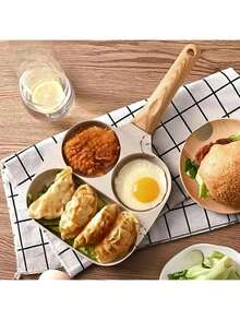 1pc 3-In-1 Non-Stick Breakfast Pan, Suitable For Frying Eggs, Burgers, Pancakes, Steaks, Essential For Modern Kitchen, Durable Cookware - Multicolor - View 2
