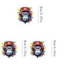 1张/2张/3张大猩猩热转印贴纸 - 混色乙烯基热压贴花，适用于T恤、牛仔裤、口罩、背包 - DIY季节性装饰、家居装饰、节日服装定制，易于粘贴，经久耐用