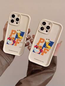 Paul Frank Officially Licensed Bamboo Beige Phone Case, Full Body Protective Case With Monkey, Giraffe, Dog & Letter Pattern, Suitable For IPhone 13/14/15/16 Pro Max