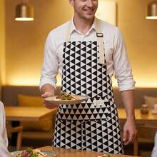1件/2件装彩色条纹围裙,男女通用可调节围裙,简约风格围裙,适用于家庭、厨师、服务员、烧烤师傅、理发师,成人口袋围裙,可机洗厨房用品 - 彩色 - 查看 8