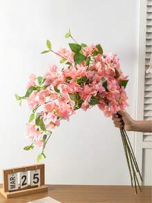 MEHELANY 1支粉色丝绸三角梅枝条，人造花，长茎仿真三角梅，假三角梅垂吊花藤，适用于婚礼中心装饰、家居花园DIY派对装饰、花束、桌旗、花环、春季装饰，送给女性、女孩、朋友、老师的礼物 - 粉色 - 查看 4